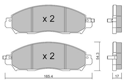 Brake Pad Set, disc brake AISIN BPNI-1020