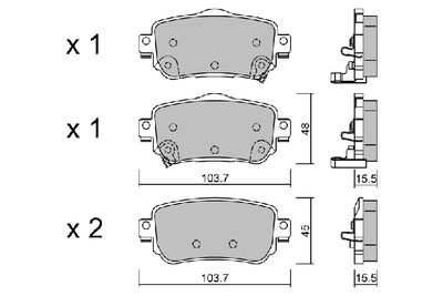Brake Pad Set, disc brake AISIN BPNI-2009