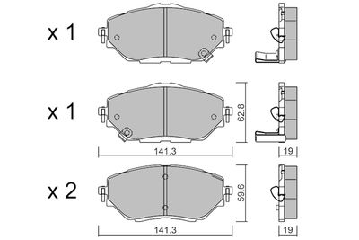 Brake Pad Set, disc brake AISIN BPTO-1027