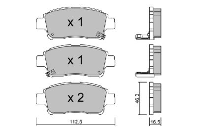 Brake Pad Set, disc brake AISIN BPTO-1916