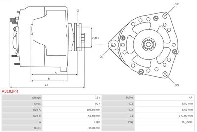 Alternator AS-PL A3182PR