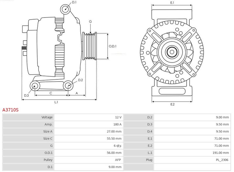 AS-PL A3710S Alternator