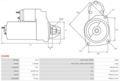 Starter AS-PL S3268S