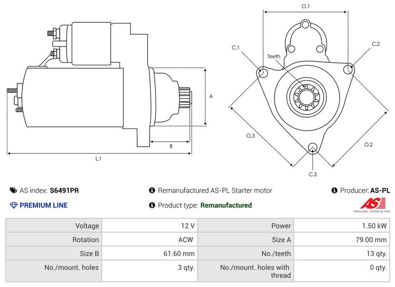 AS-PL S6491PR Starter
