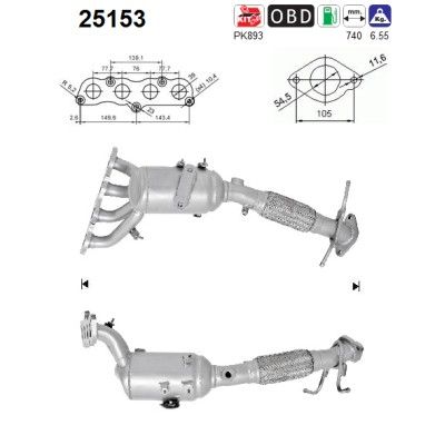 Catalytic Converter AS 25153