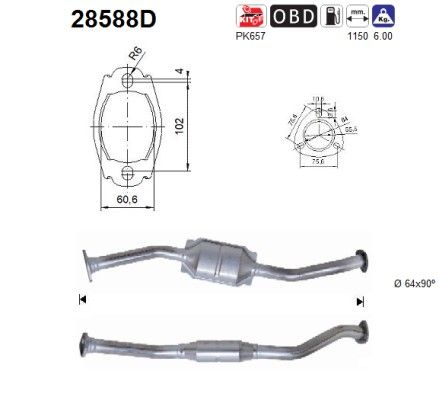 AS 28588D Catalytic Converter