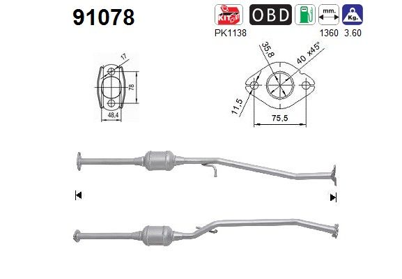 AS 91078 Catalytic Converter