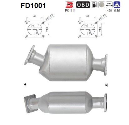 AS FD1001 Soot/Particulate Filter, exhaust system