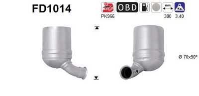 Soot/Particulate Filter, exhaust system AS FD1014