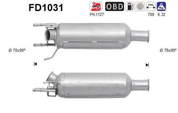 AS FD1031 Soot/Particulate Filter, exhaust system