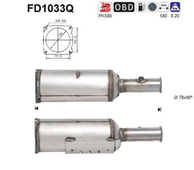 Soot/Particulate Filter, exhaust system AS FD1033Q