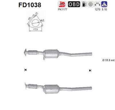 Soot/Particulate Filter, exhaust system AS FD1038