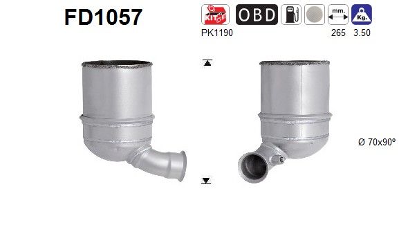 AS FD1057 Soot/Particulate Filter, exhaust system