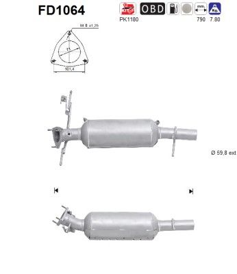 AS FD1064 Soot/Particulate Filter, exhaust system