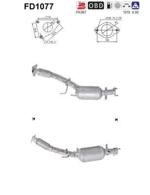 AS FD1077 Soot/Particulate Filter, exhaust system