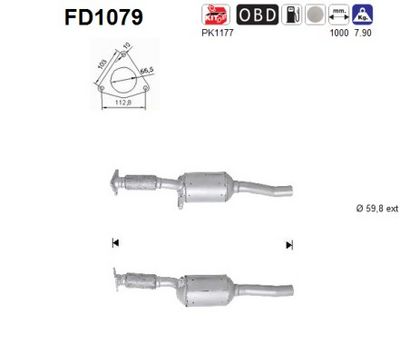 Soot/Particulate Filter, exhaust system AS FD1079