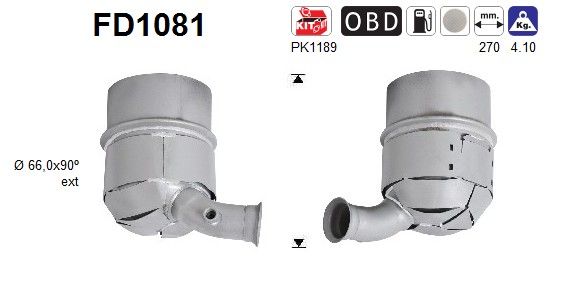 AS FD1081 Soot/Particulate Filter, exhaust system