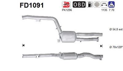 Soot/Particulate Filter, exhaust system AS FD1091