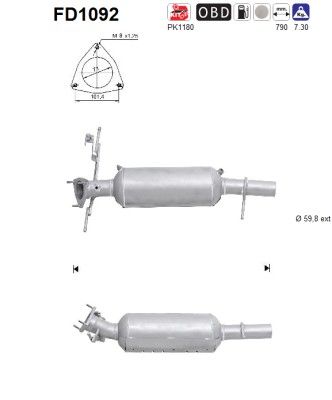 Soot/Particulate Filter, exhaust system AS FD1092