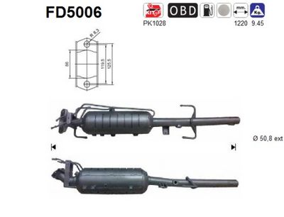 Soot/Particulate Filter, exhaust system AS FD5006