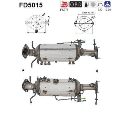 AS FD5015 Soot/Particulate Filter, exhaust system