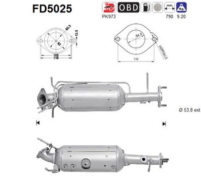 Soot/Particulate Filter, exhaust system AS FD5025