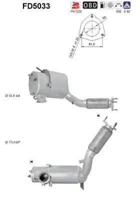 Soot/Particulate Filter, exhaust system AS FD5033