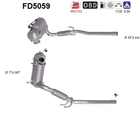 AS FD5059 Soot/Particulate Filter, exhaust system