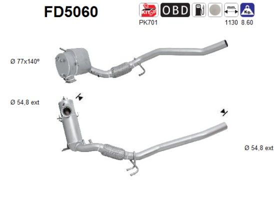 AS FD5060 Soot/Particulate Filter, exhaust system