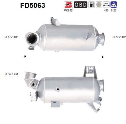 AS FD5063 Soot/Particulate Filter, exhaust system