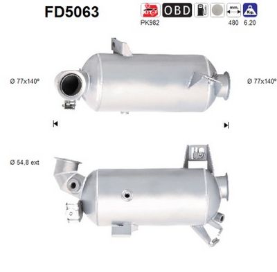 Soot/Particulate Filter, exhaust system AS FD5063