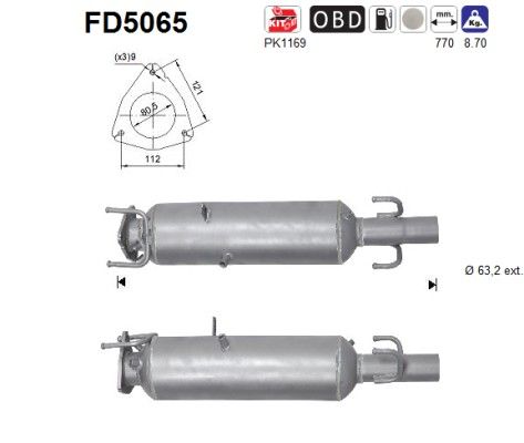 AS FD5065 Soot/Particulate Filter, exhaust system