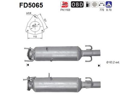 Soot/Particulate Filter, exhaust system AS FD5065