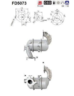 Soot/Particulate Filter, exhaust system AS FD5073