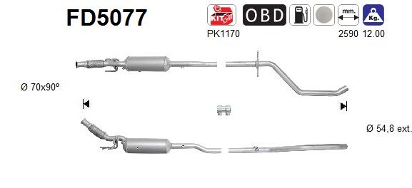 AS FD5077 Soot/Particulate Filter, exhaust system