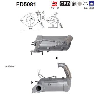 AS FD5081 Soot/Particulate Filter, exhaust system