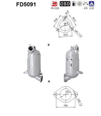 Soot/Particulate Filter, exhaust system AS FD5091