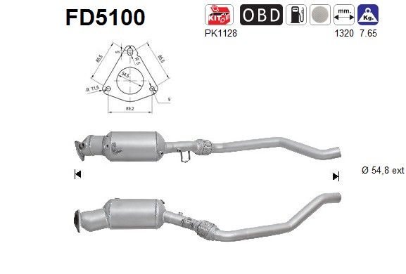AS FD5100 Soot/Particulate Filter, exhaust system