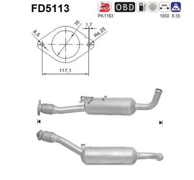 Soot/Particulate Filter, exhaust system AS FD5113