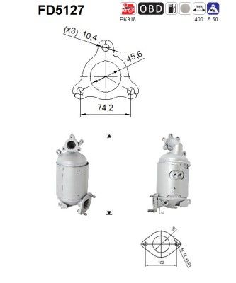 AS FD5127 Soot/Particulate Filter, exhaust system
