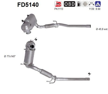 AS FD5140 Soot/Particulate Filter, exhaust system