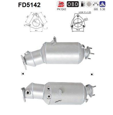 AS FD5142 Soot/Particulate Filter, exhaust system