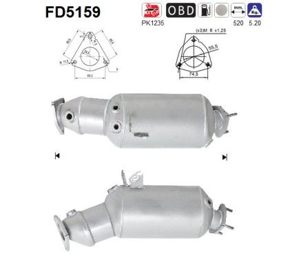 AS FD5159 Soot/Particulate Filter, exhaust system