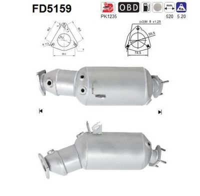 Soot/Particulate Filter, exhaust system AS FD5159