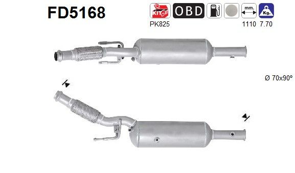 AS FD5168 Soot/Particulate Filter, exhaust system