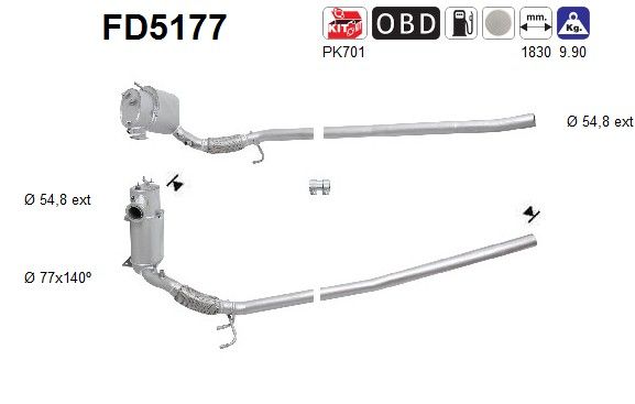 AS FD5177 Soot/Particulate Filter, exhaust system