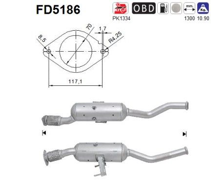 AS FD5186 Soot/Particulate Filter, exhaust system