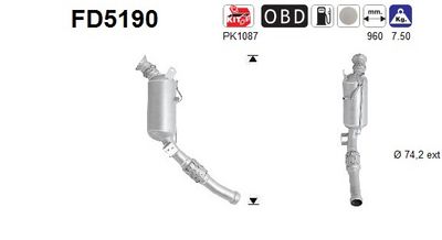 Soot/Particulate Filter, exhaust system AS FD5190
