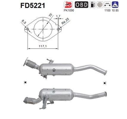 AS FD5221 Soot/Particulate Filter, exhaust system
