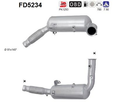 Soot/Particulate Filter, exhaust system AS FD5234